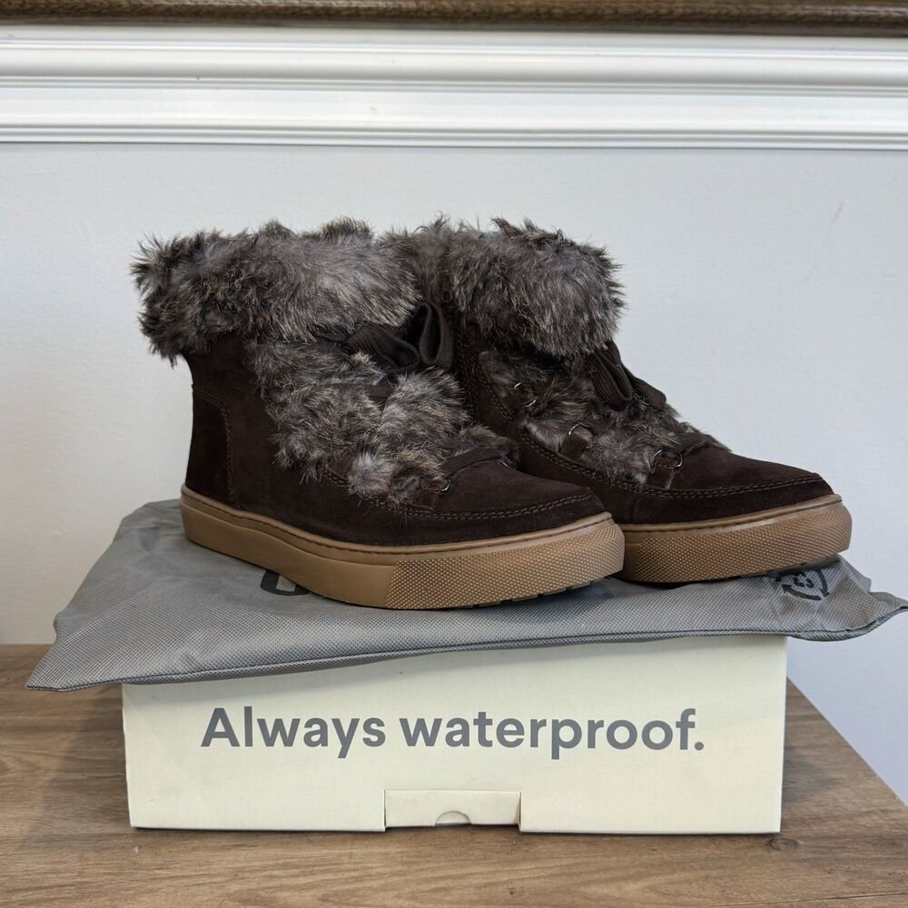 Cougar Winter Snow Boots Size 9 Women's Brown Cocoa Dasha Faux Fur Lace Up Zip